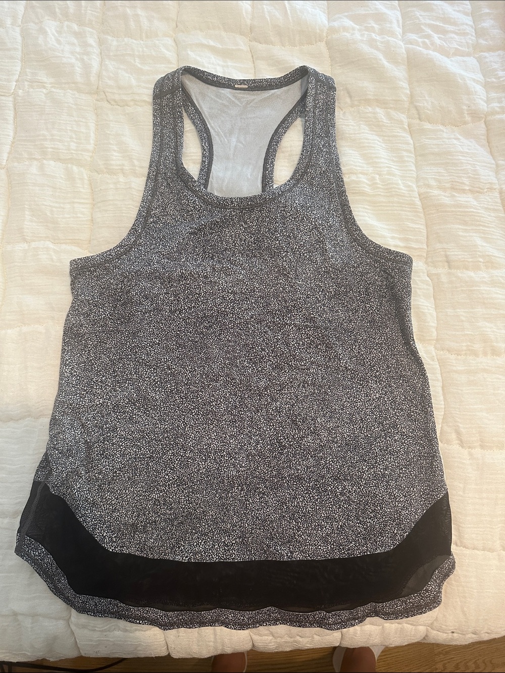 Women's Black Speckled Racerback Tank Top